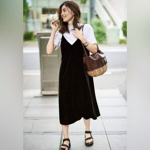 Uniqlo velvet slip dress